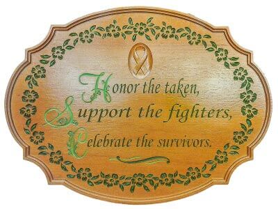 Cancer Plaque Honor Gift Award Hand Painted Sign Serving Tray